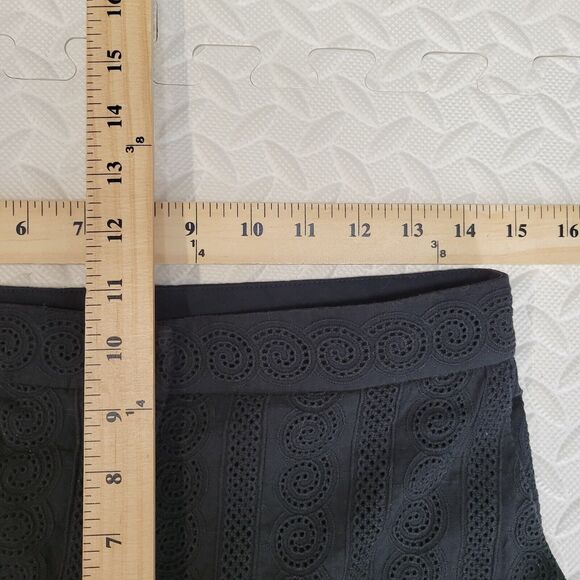 A.L.C. Pants Size 6 Black Lace Straight Leg Cropped High Rise Cotton Semi-Sheer - Picture 10 of 11